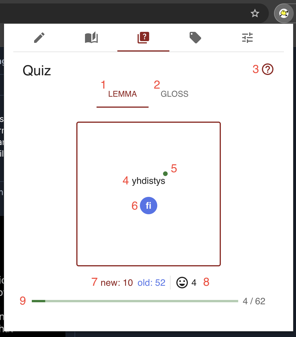 the challenge side of a spaced-repetition quiz card