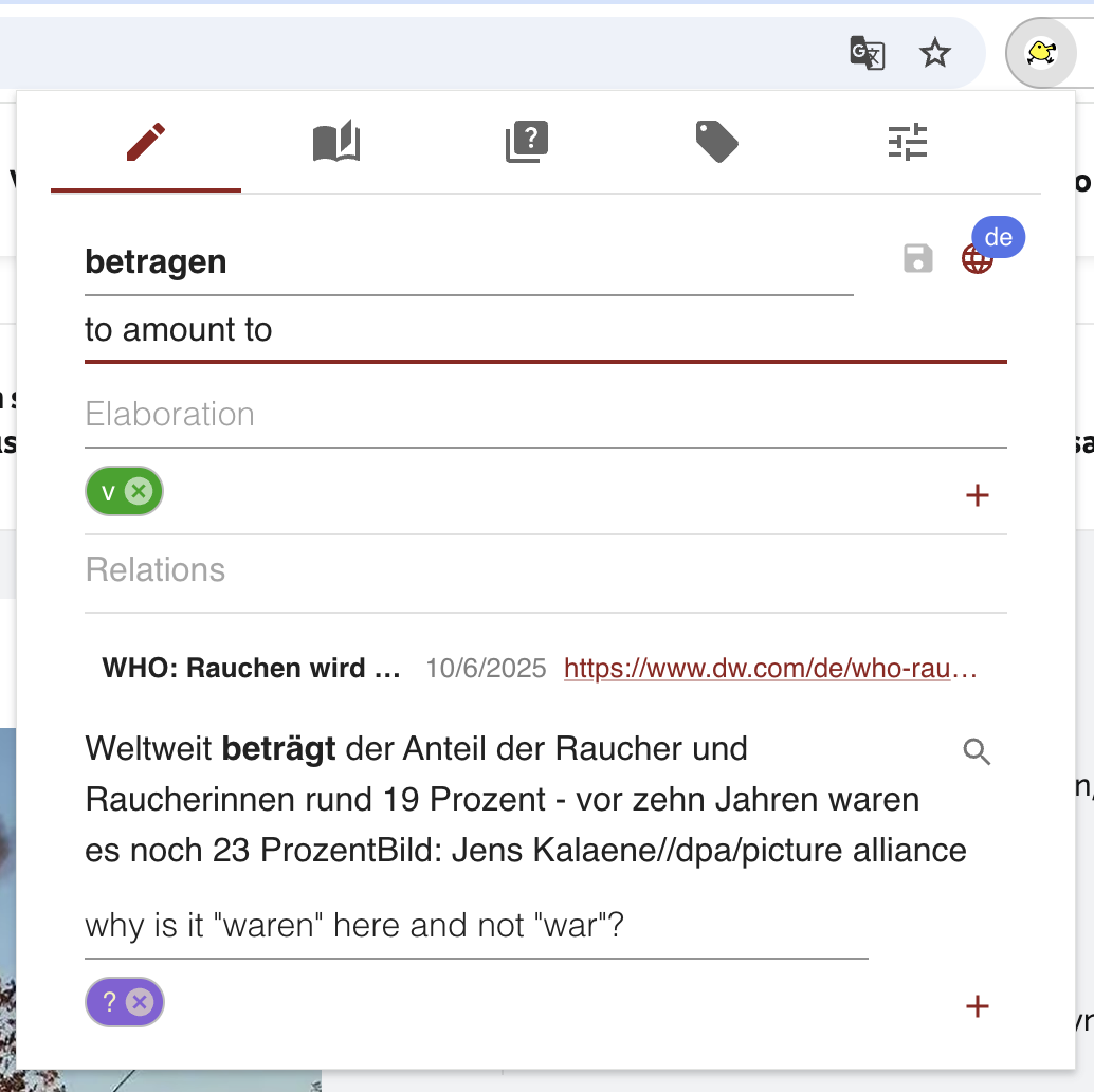 keeping track of peculiarities of a specific citation