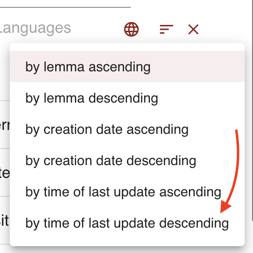 search result sorting options